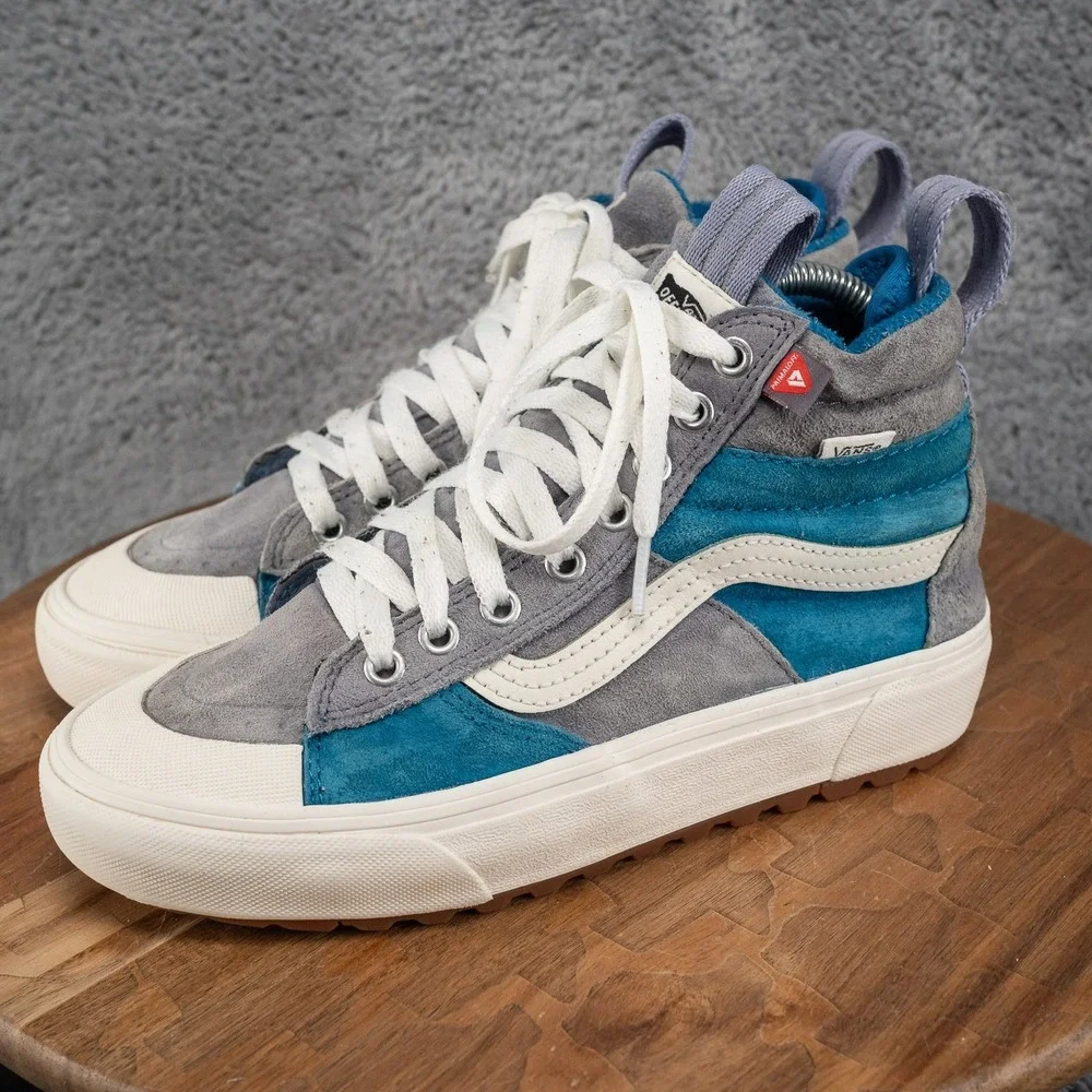 VANS Sk8 Hi MTE 2.0 DX Mens Sz 5 Womens 6.5 Blue Gray Marshmallow White 4P3I2UQ